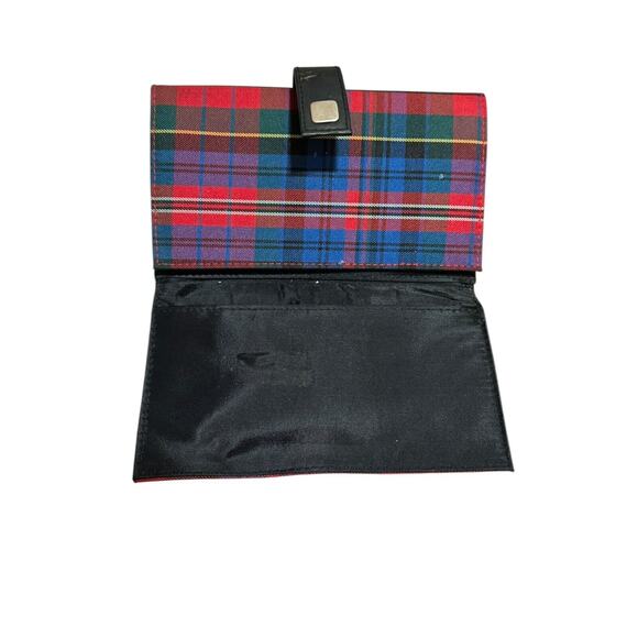 Vintage Disney Store Winnie The Pooh Trifold Wallet Red Blue Plaid Embroidered - Picture 5 of 10